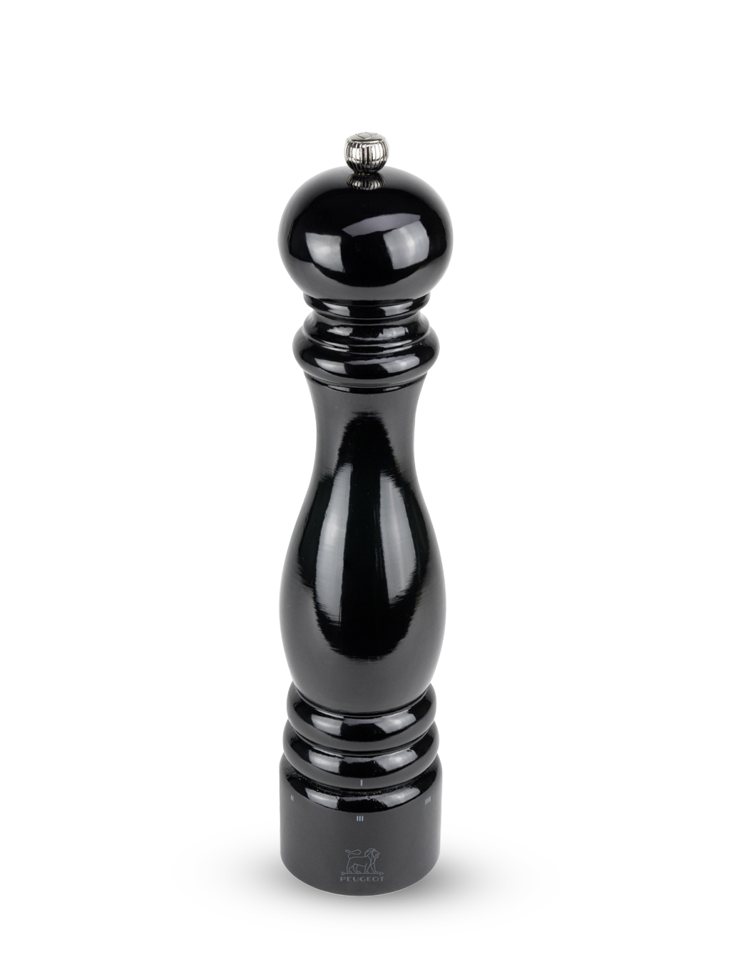 PARIS Salzmühle Buchenholz schw lackiert 30 cm Pfeffermühle + Salzmühle Schwarz Silber