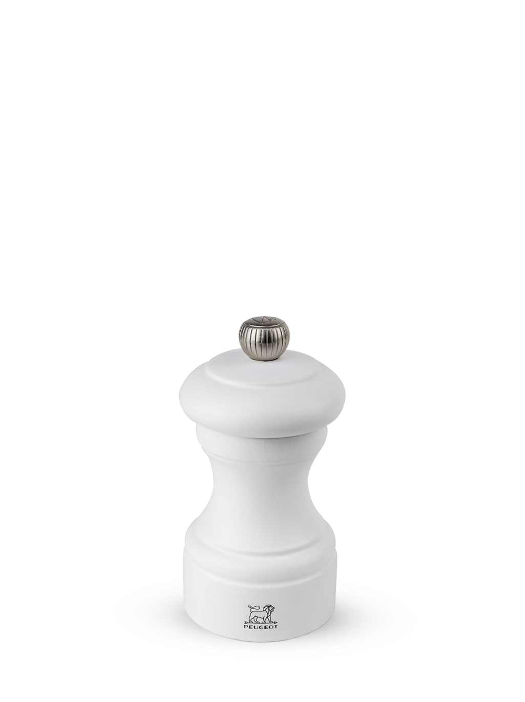 Peugeot Bistro Pfeffermühle 10 cm Buchenholz weiß matt - Stahlmahlwerk