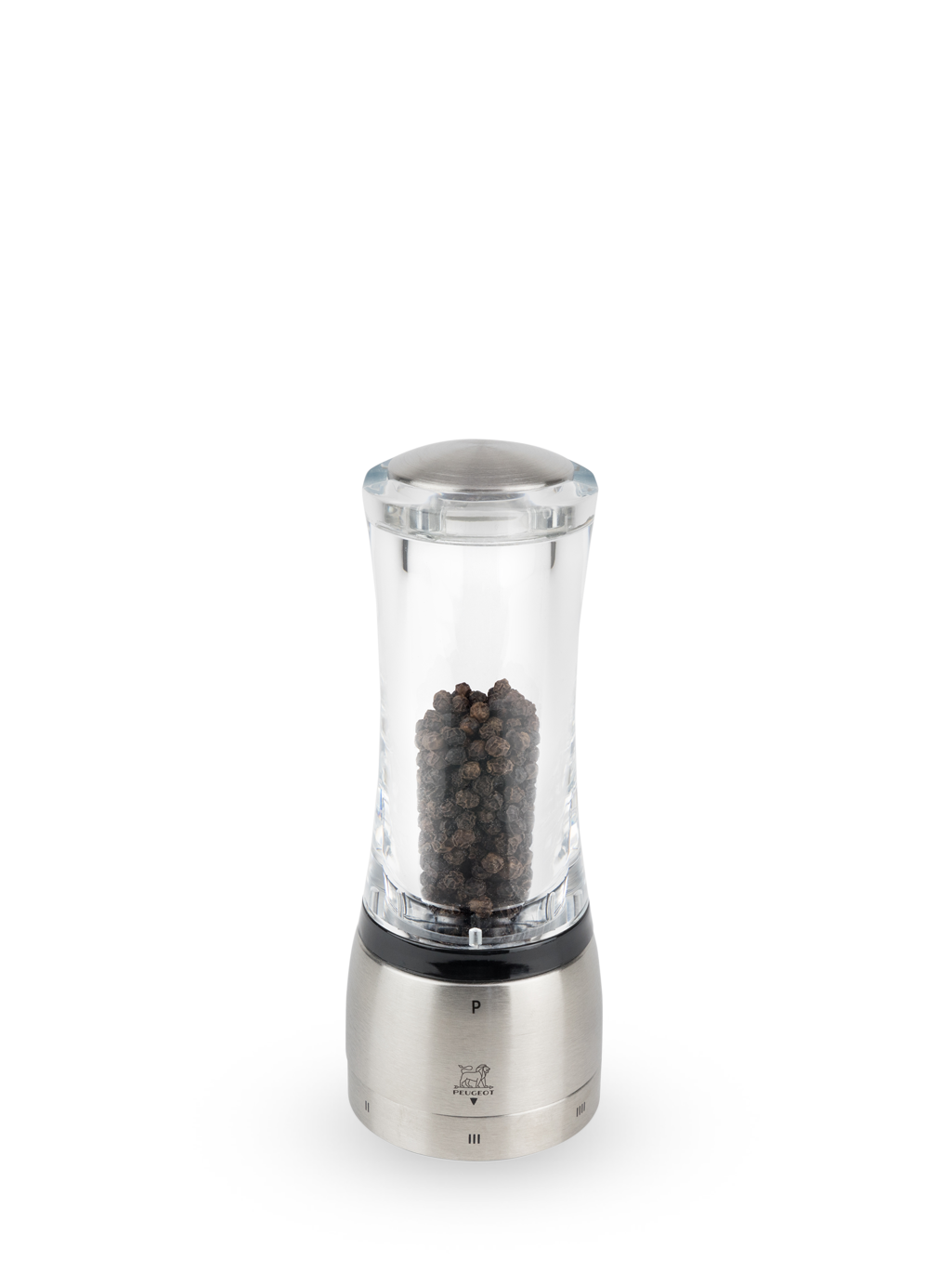 Daman U-Select Pfeffermühle + Salzmühle Silber Transparent