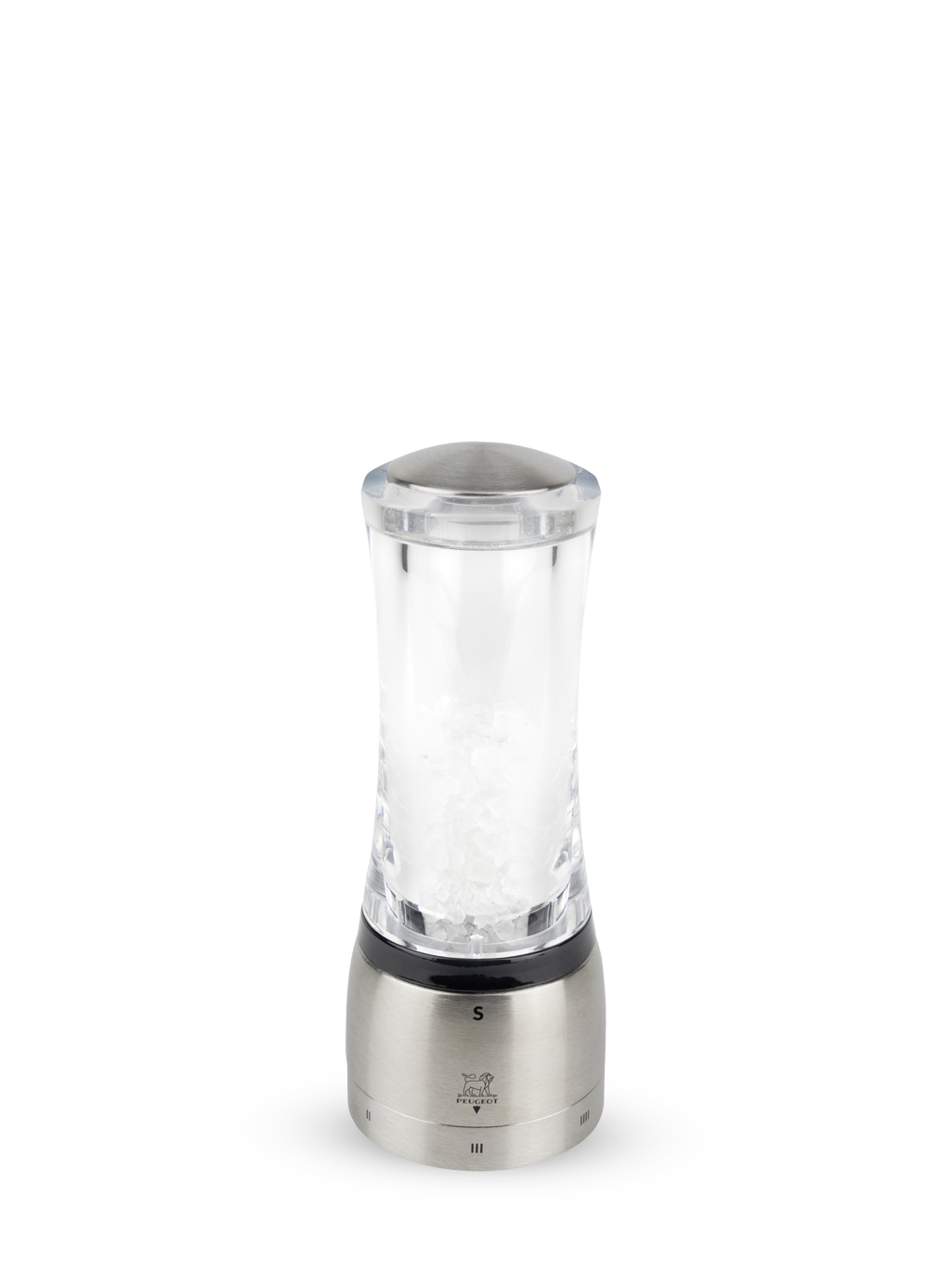 Daman U-Select Pfeffermühle + Salzmühle Silber Transparent