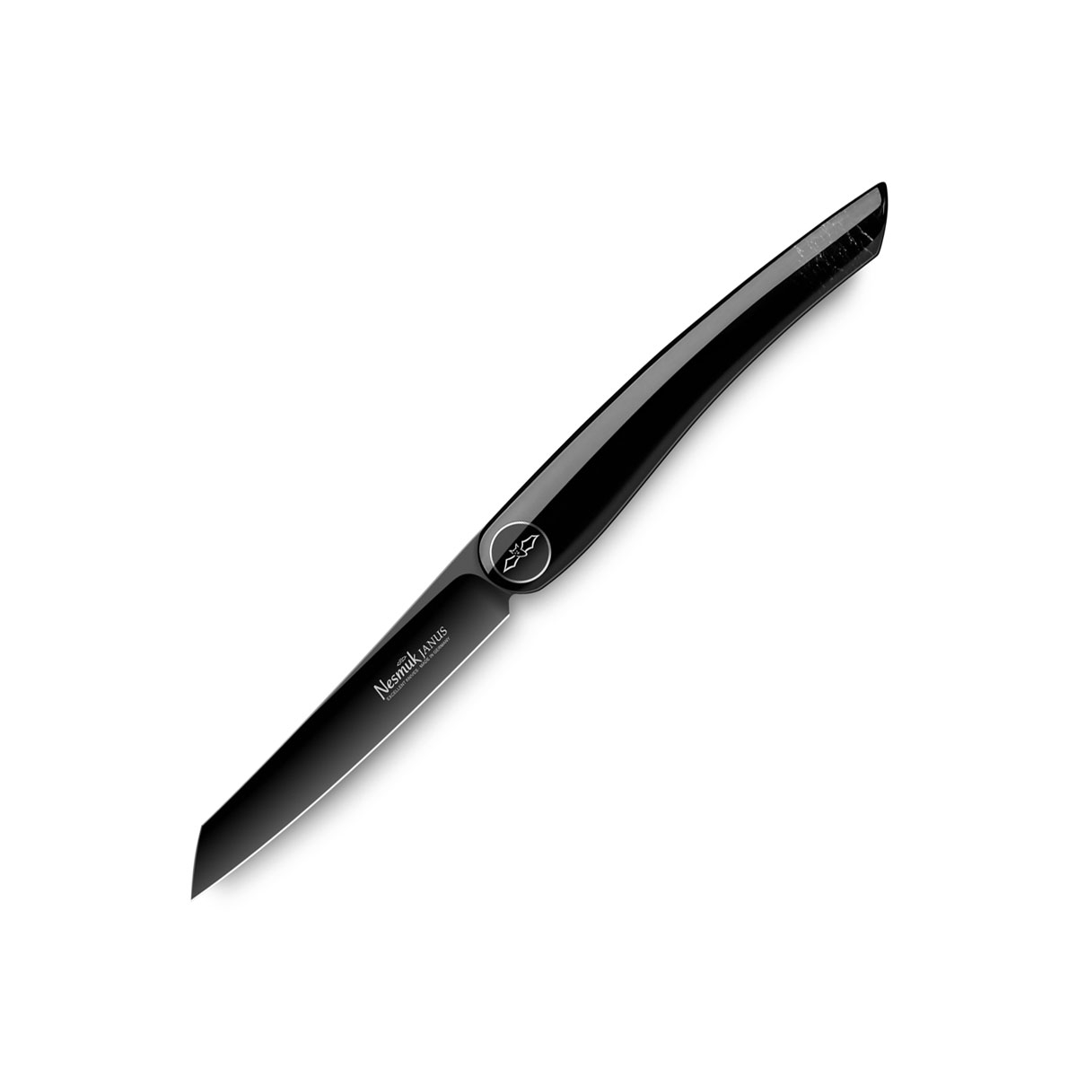 Nesmuk Janus Folder 8,9 cm / Niob-Hochleistungsstahl mit DLC-Beschichtung und Griff aus schwarzer Jade