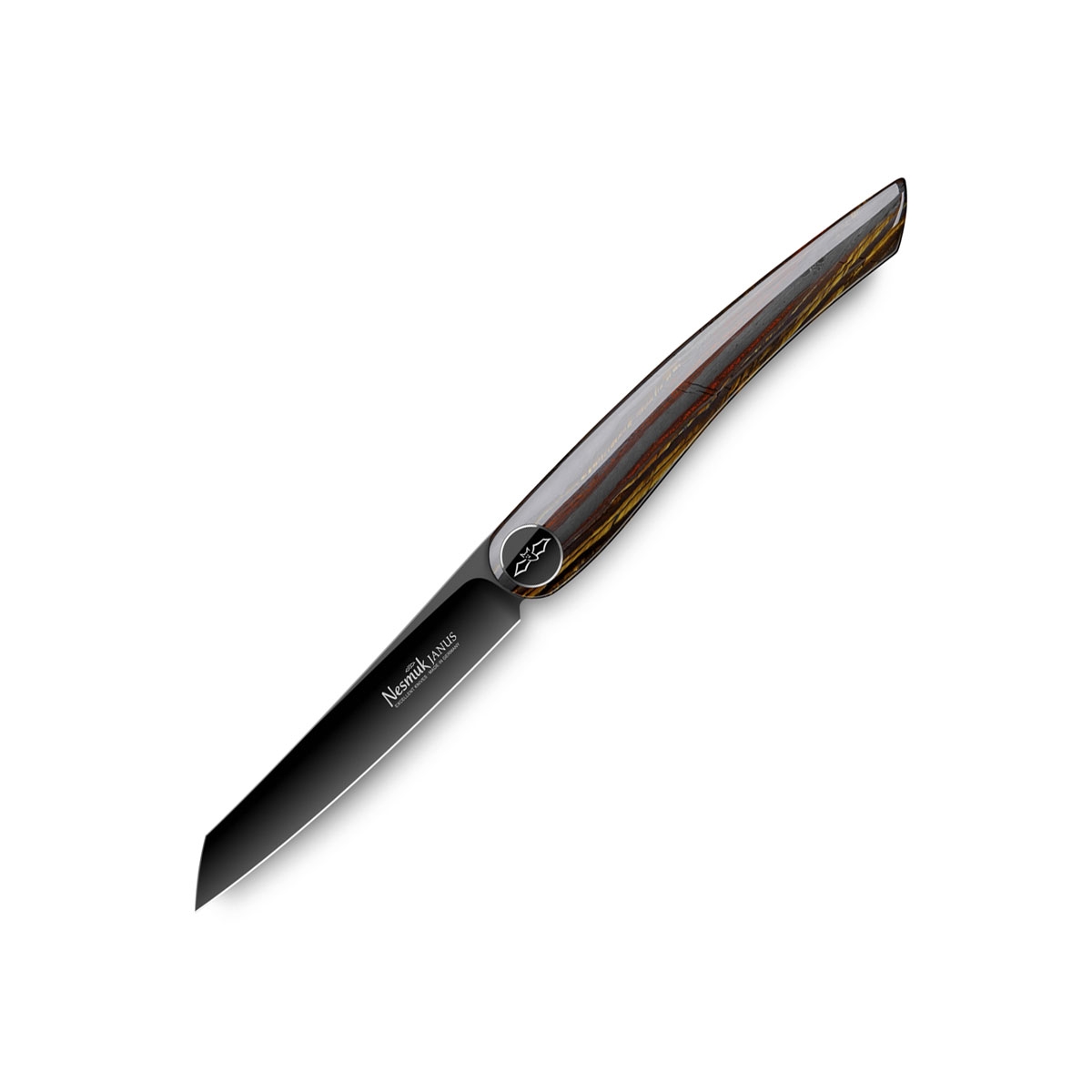 Nesmuk Janus Folder 8,9 cm / Niob-Hochleistungsstahl mit DLC-Beschichtung und Griff aus Tigereisen