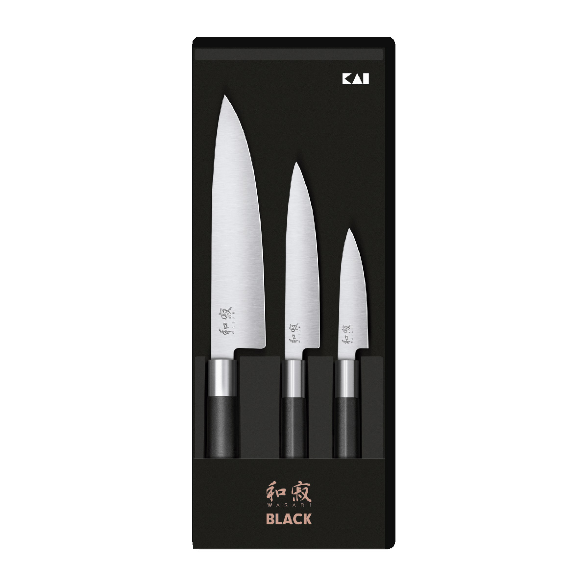 KAI Wasabi black 3-teiliges Messerset Europa
