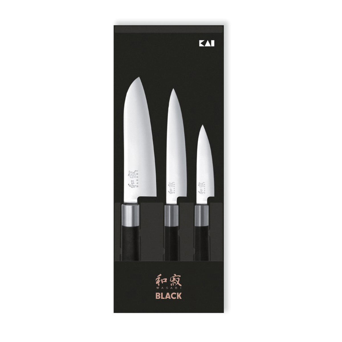 KAI Wasabi black 3-teiliges Messerset Japan