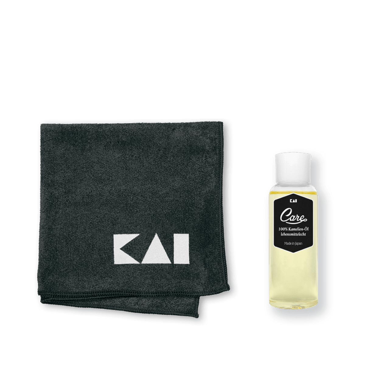 KAI Klingenpflegeset 2-teilig mit Kamelienöl & Microfasertuch