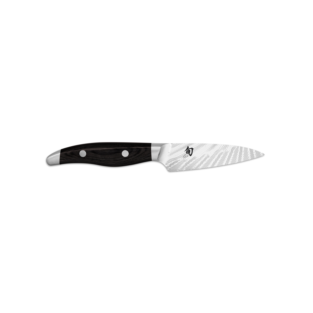 KAI Shun Nagare Black Officemesser 9 cm - Damaststahl - Griff Pakkaholz schwarz