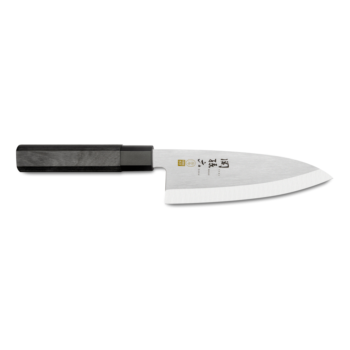 KAI Seki Magoroku Kinju Deba 16,5 cm - High-Carbon Edelstahl - Griff Pakkaholz