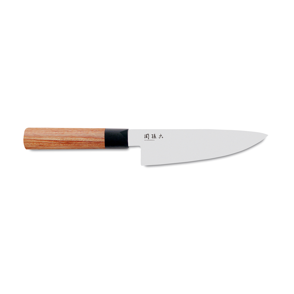 KAI Seki Magoroku Red Wood Kochmesser 15 cm - Carbon 1K6 Stahlklinge - Griff Pakkaholz
