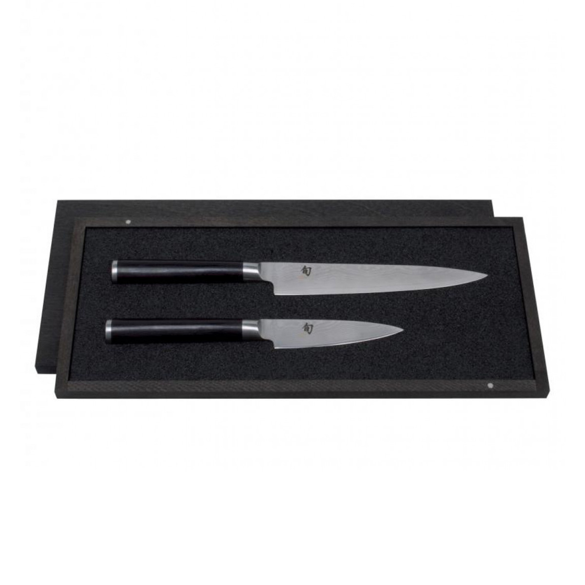KAI Shun Classic 2-teiliges Set mit Office- & Allzweckmesser - Damaststahl - Griff Pakkaholz
