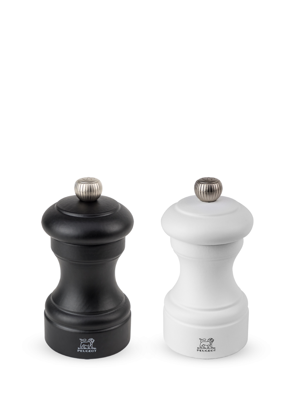 Peugeot Bistro Duo Pfeffer- + Salzmühle 10 cm Buchenholz weiß + schwarz - Zirlion-Mahlwerk
