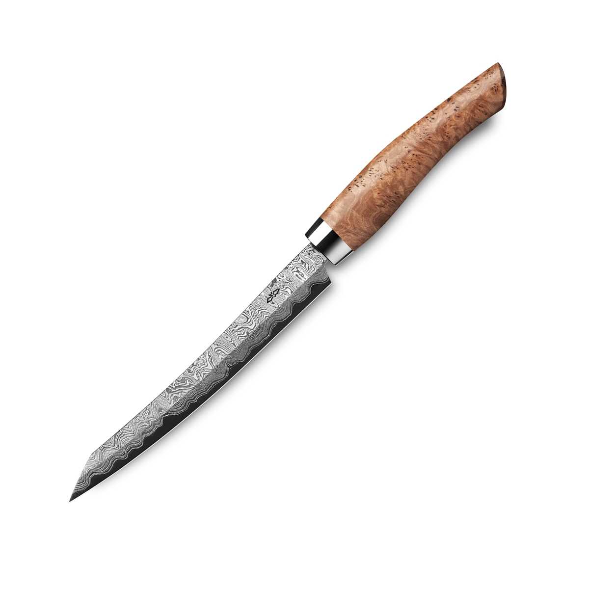 Nesmuk Exklusiv C150 Damast Slicer 16 cm mit Schneidlage / Griff aus Eukalyptus Maser