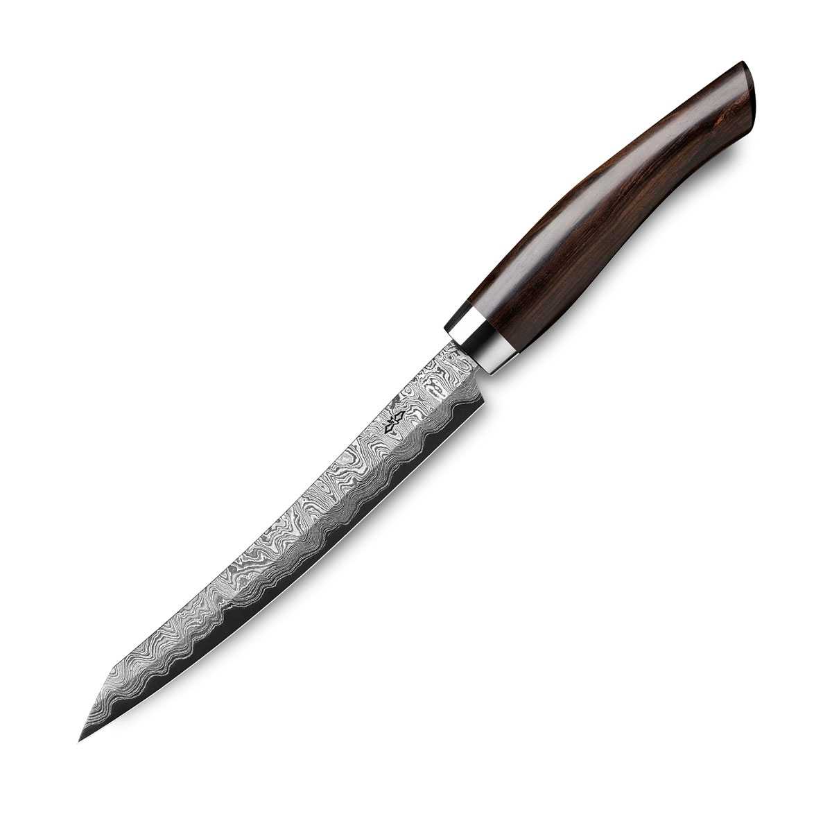 Nesmuk Exklusiv C150 Damast Slicer 16 cm mit Schneidlage / Griff aus Grenadillholz