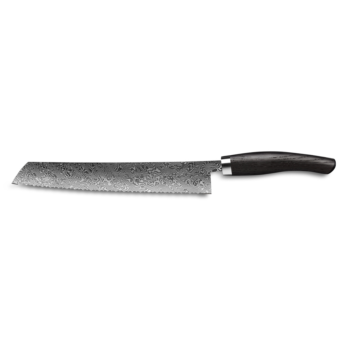 Nesmuk Exklusiv C 90 Damast Brotmesser 27 cm - Griff Mooreichenholz