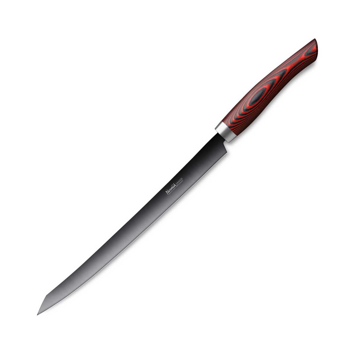 Nesmuk Janus Slicer 26 cm - Niobstahl mit DLC-Beschichtung - Griff Micarta rot
