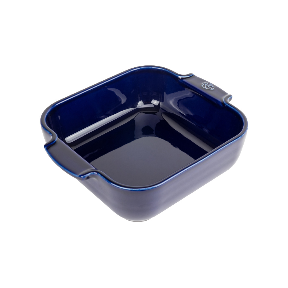 Peugeot Appolia Auflaufform quadratisch 21 cm aus Keramik / blau