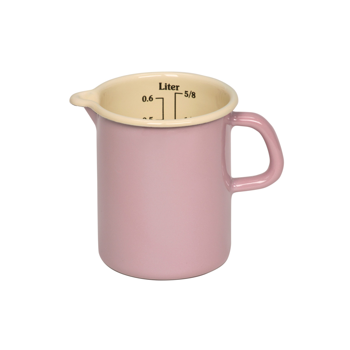 Riess Classic Bunt - Pastell Küchenmass Rosa 9 cm / 0,5 Ltr / aus Emaille
