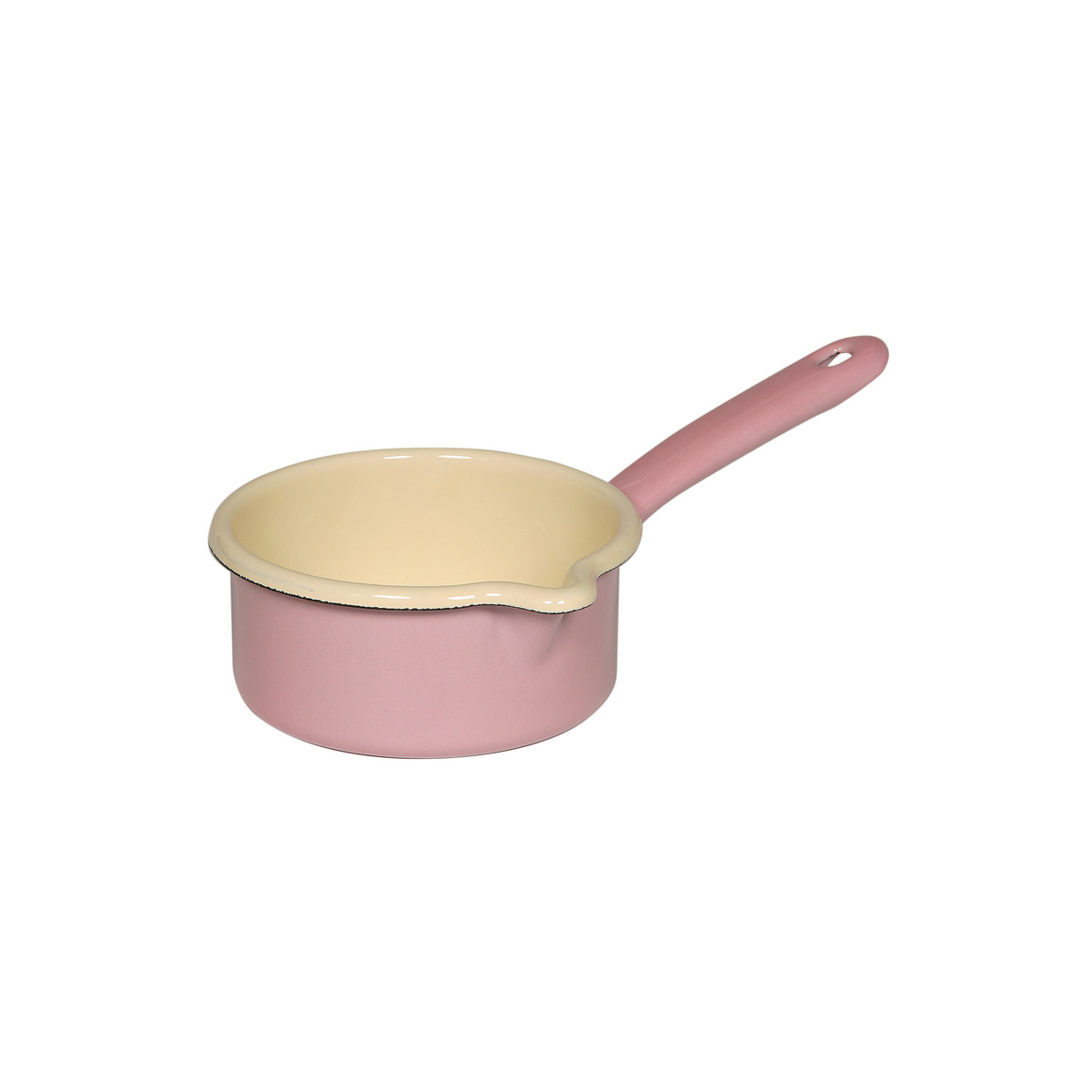 Riess Classic Bunt Pastell Stielkasserolle 12 cm / 0,5 L rosa - Emaille