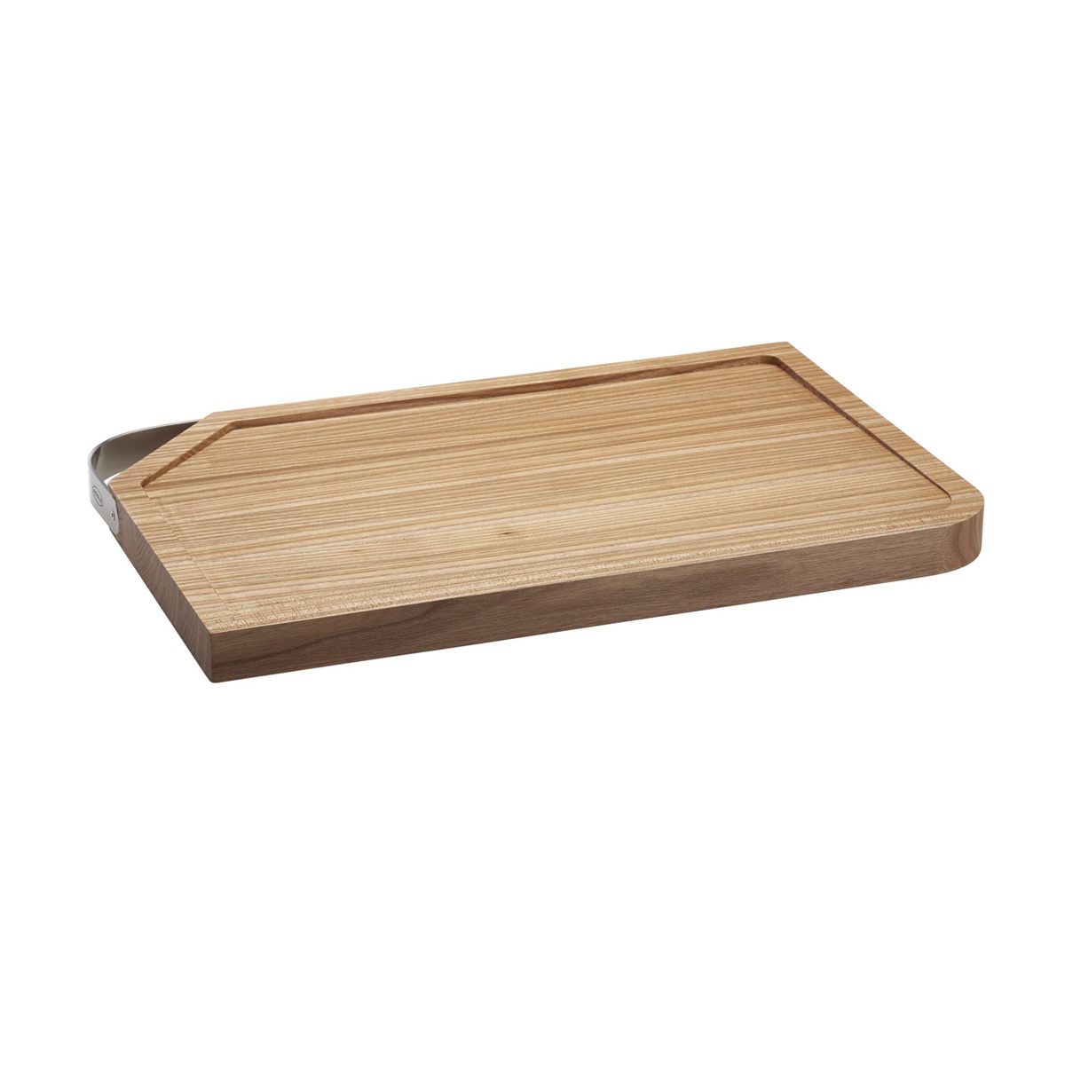 Schneidebrett RÖSLE Schneidebretter Gr B H L 24 cm x 3 cm x 36 cm braun (holzfarben) Schneidebretter mit Edelstahlgriff für die Küche oder als Servierbrett aus Ulmenholz