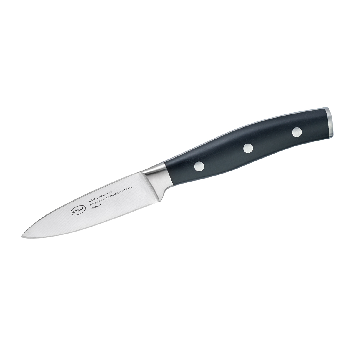 Spickmesser RÖSLE Tradition Kochmesser Gr Gesamtlänge 205 cm Klingenlänge 9 cm silberfarben (silberfarben schwarz) Spickmesser Kochmesser Küchenmesser für Gemüse und Fleisch Klingenspezialstahl
