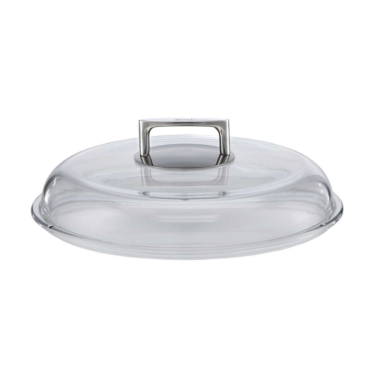 Deckel RÖSLE SILENCE transparent Ø24cm Borosilikatglas Edelstahl 18 10 Deckel Pfannendeckel Glas Griff aus Edelstahl für Bratpfannen spülmaschinengeeignet