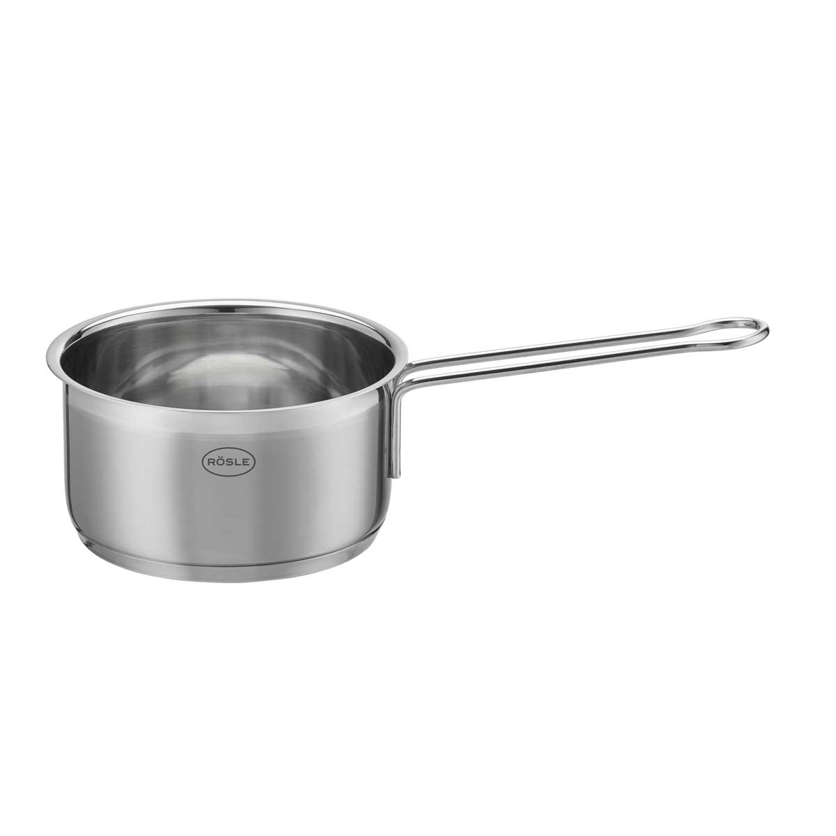 Kasserolle RÖSLE (Butter- Saucenpfännchen) ELEGANCE silber (silberfarben) B145cm H9cm L30cm Ø12cm Töpfe Ø 12 cm spülmaschinengeeignet Induktion