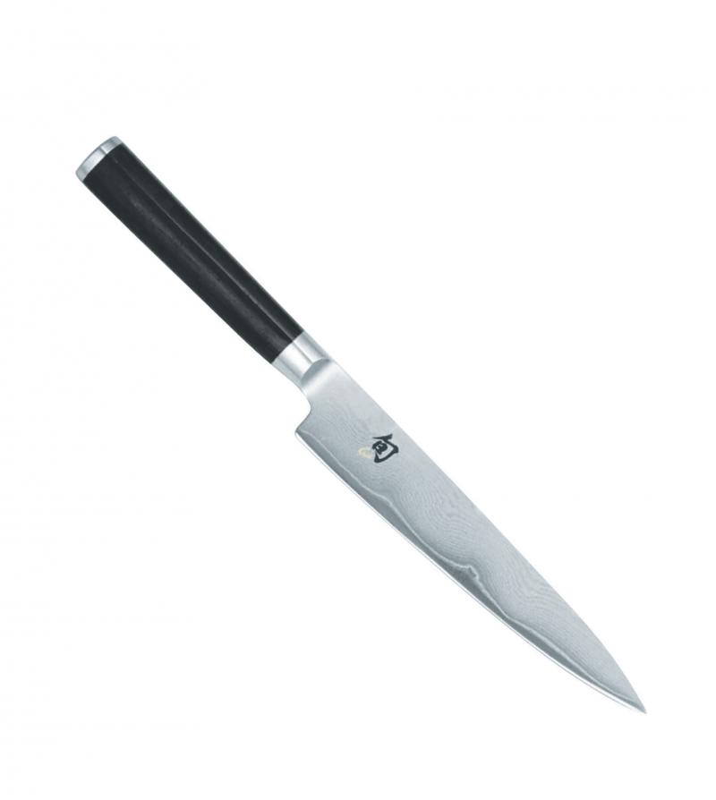 KAI Shun Classic Allzweckmesser 15 cm / Damaststahl mit Griff aus dunklem Pakkaholz