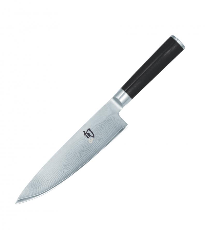 KAI Shun Classic Linkshand-Kochmesser 20 cm / Damaststahl mit Griff aus dunklem Pakkaholz