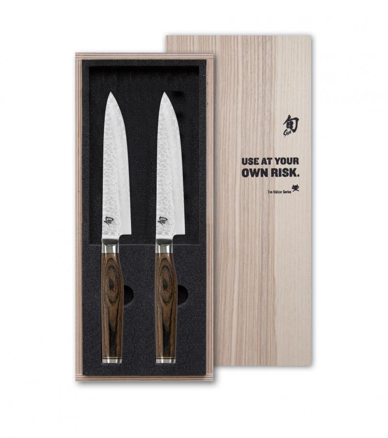 KAI Shun Premier Tim Mälzer 2-teiliges Steakmesser-Set - Damaststahl - Griff Pakkaholz