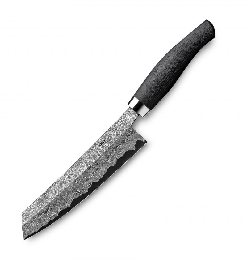 Nesmuk Exklusiv C150 Damast Kochmesser 18 cm mit Schneidlage / Griff aus Mooreichenholz