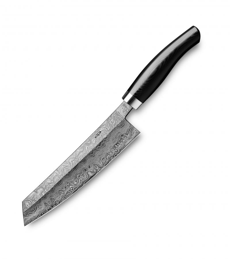 Nesmuk Exklusiv C100 Damast Kochmesser 18 cm mit Griff aus schwarzem Micarta