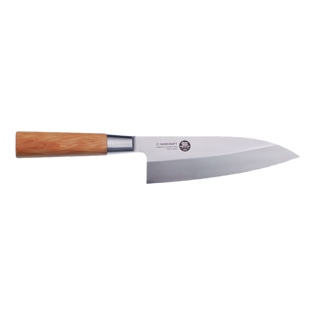 Suncraft MU Deba 16,5 cm einseitig geschliffen - Japan-Stahl - Griff Pakkaholz