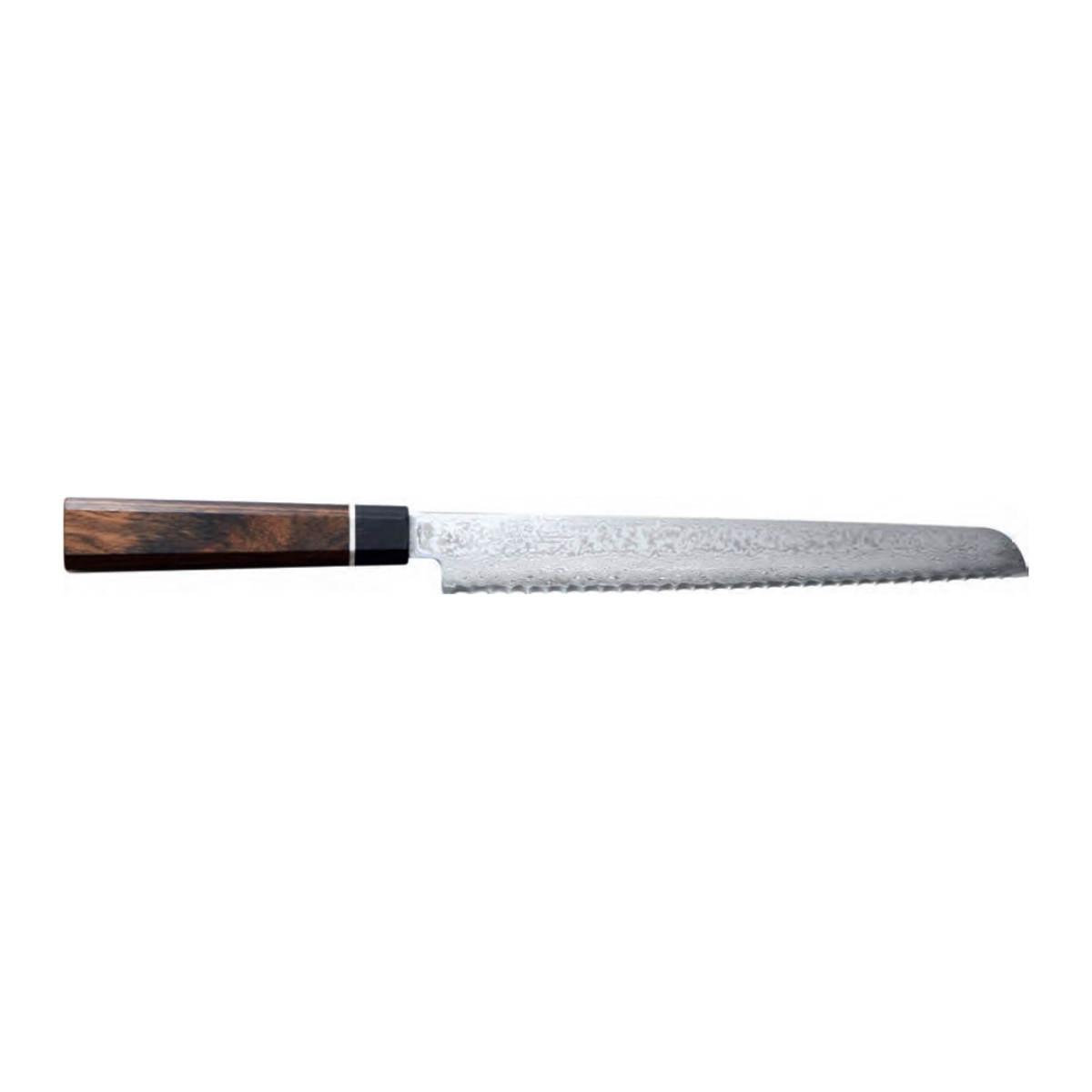Suncraft Senzo Black Brotmesser 22 cm - Damaststahl - Griff Pakkaholz
