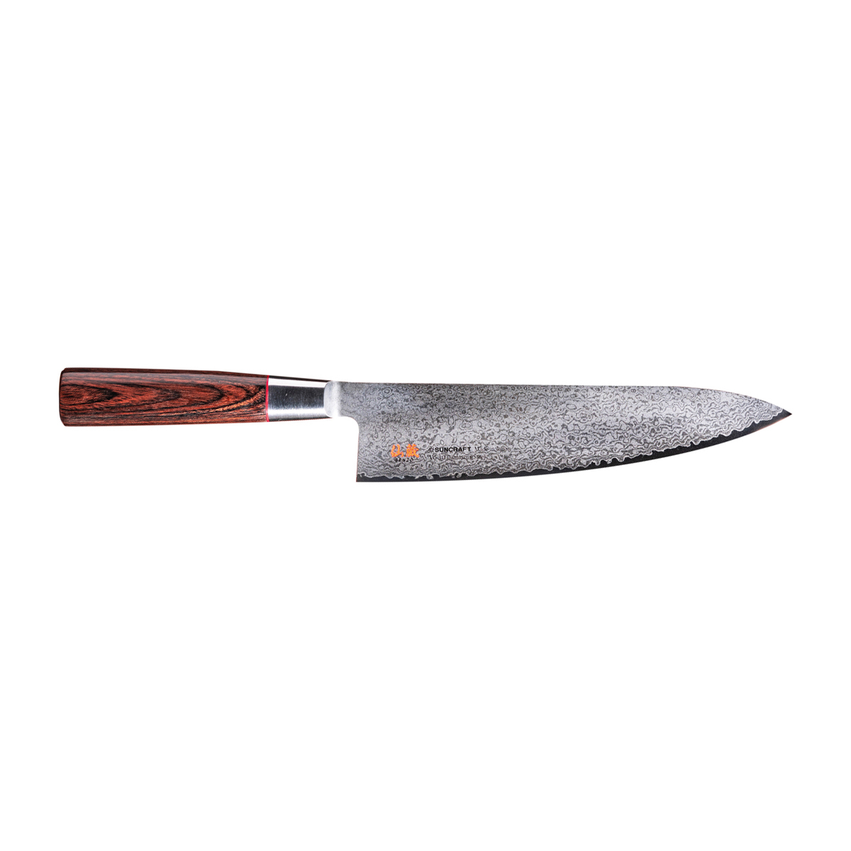 Suncraft Senzo Classic Kochmesser 20 cm - Damaststahl - Griff Pakkaholz