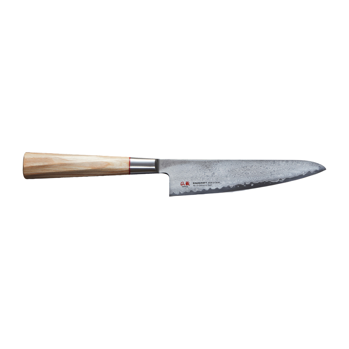 Suncraft Senzo Twisted Octagon Kochmesser 14,3 cm - Damaststahl - Griff Pakkaholz