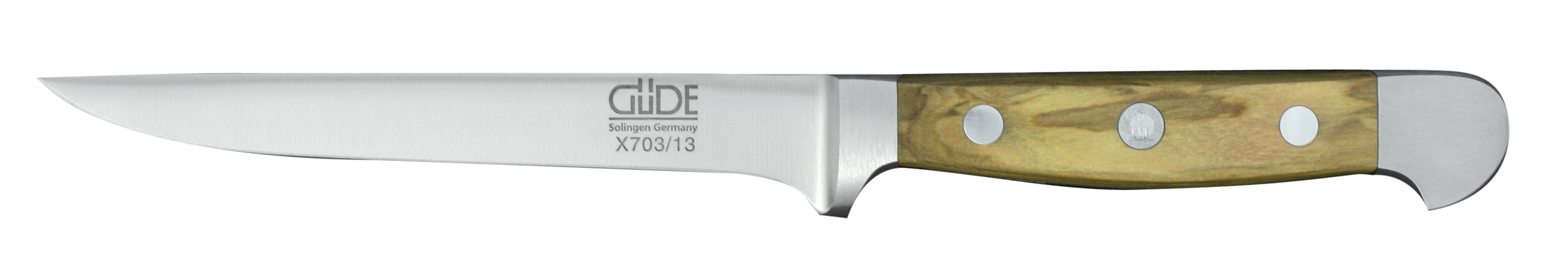 Güde Alpha Olive Ausbeinmesser 13 cm flexibel / CVM-Messerstahl mit Griffschalen aus Olivenholz