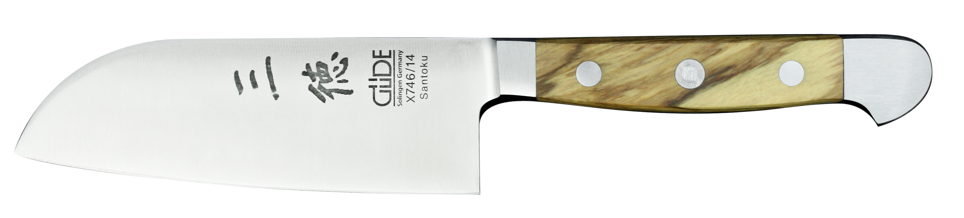 Güde Alpha Olive Santokumesser 14 cm - CVM-Messerstahl - Griffschalen Olivenholz