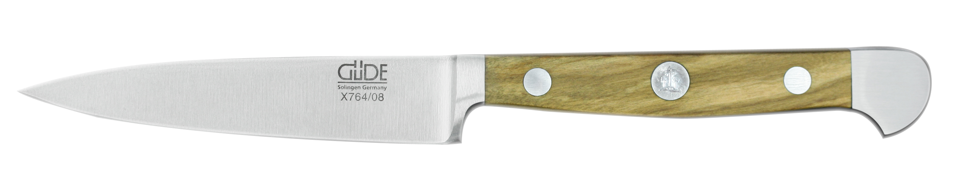 Güde Alpha Olive Spickmesser 8 cm / CVM-Messerstahl mit Griffschalen aus Olivenholz