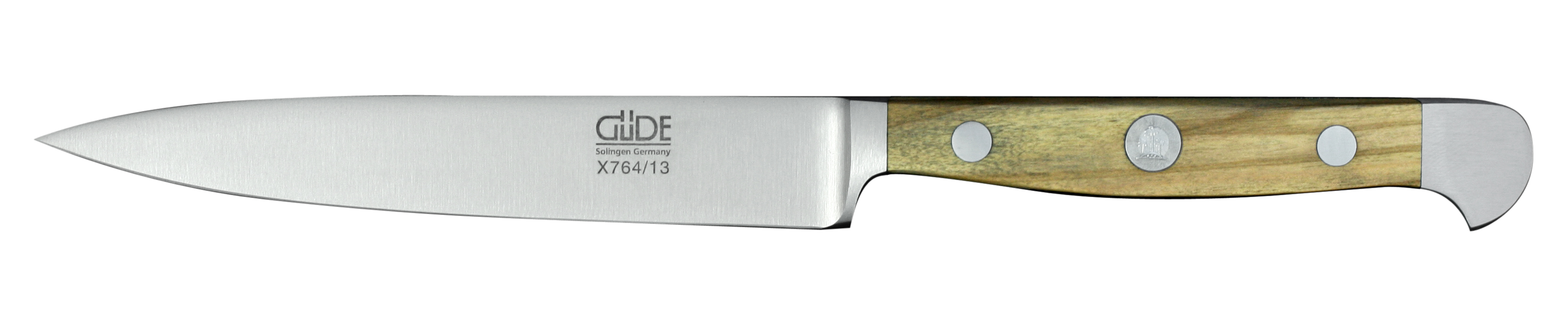 Güde Alpha Olive Spickmesser 13 cm / CVM-Messerstahl mit Griffschalen aus Olivenholz