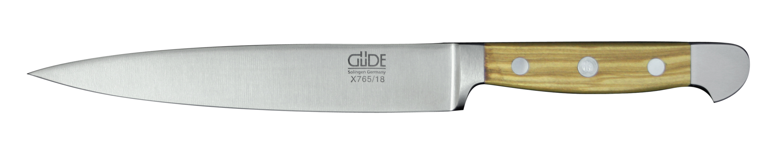 Güde Alpha Olive Filiermesser 18 cm / CVM-Messerstahl mit Griffschalen aus Olivenholz