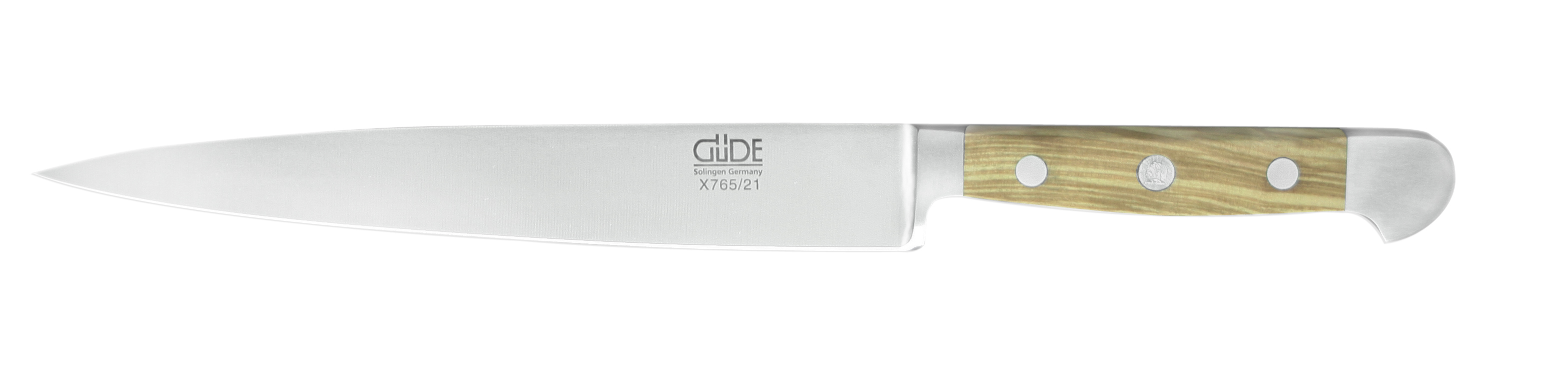 Güde Alpha Olive Schinkenmesser 21 cm / CVM-Messerstahl mit Griffschalen aus Olivenholz
