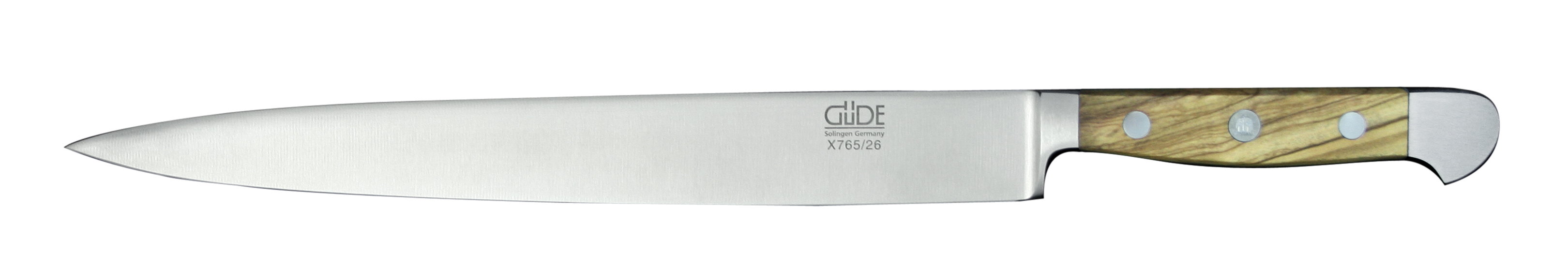 Güde Alpha Olive Schinkenmesser 26 cm / CVM-Messerstahl mit Griffschalen aus Olivenholz
