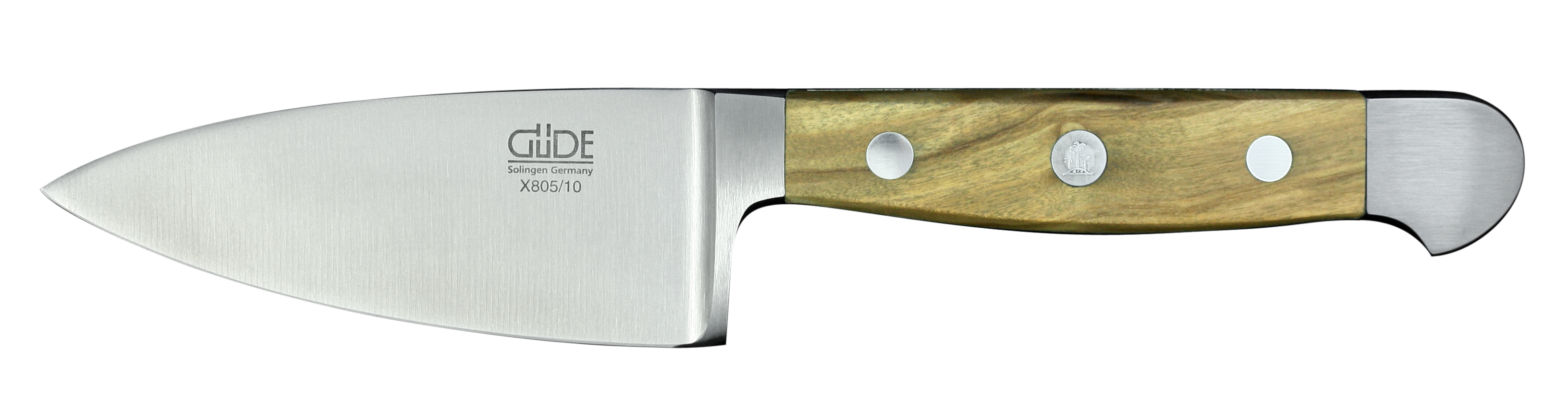 Güde Alpha Olive Hartkäsemesser 10 cm / CVM-Messerstahl mit Griffschalen aus Olivenholz