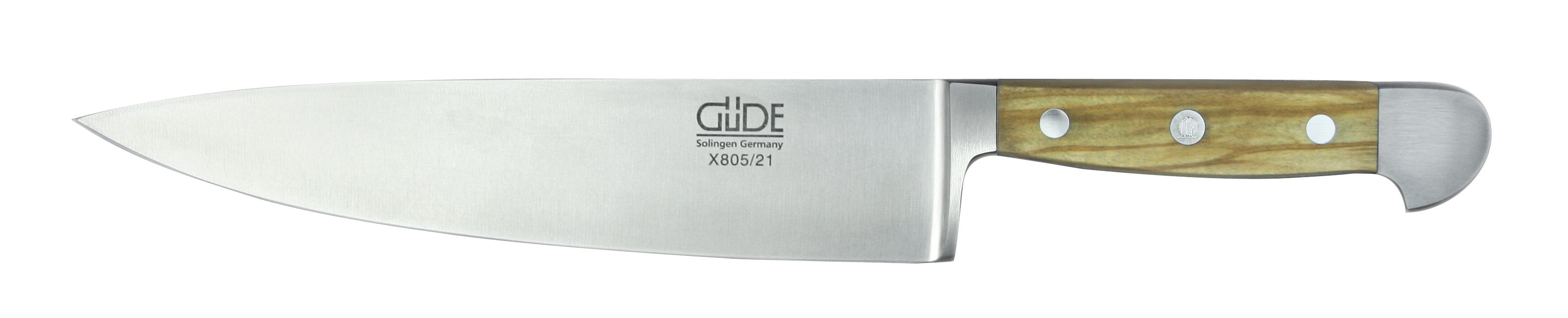 Güde Alpha Olive Kochmesser 21 cm - CVM-Messerstahl - Griffschalen Olivenholz