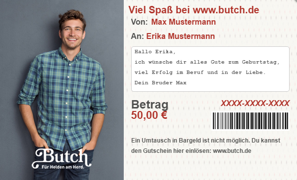 Butch Voucher 250x365 pixels