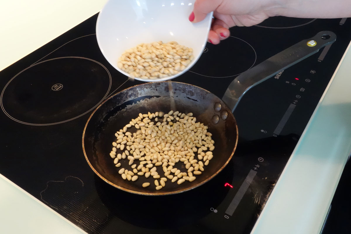 Roasting the Pine Nuts